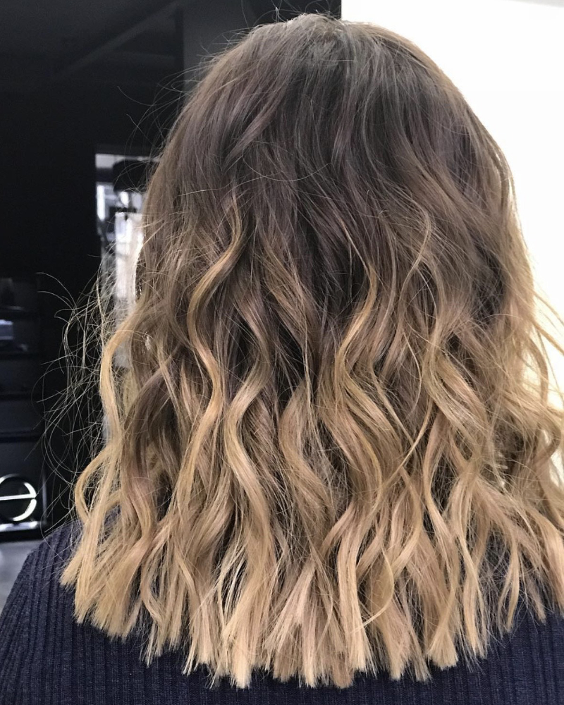 balayage in honey caramel tones