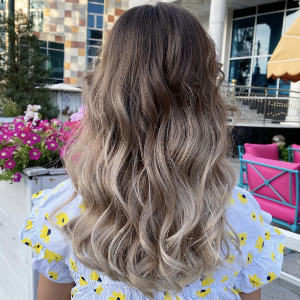 haircut for long hair styling and coloring using balayage technique