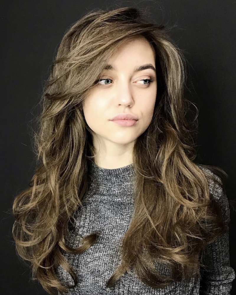 Women's long haircut